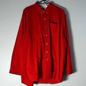 TA Vintage Rod's Western Shirt Button Up 17 1/2 36 Red 100% Cotton